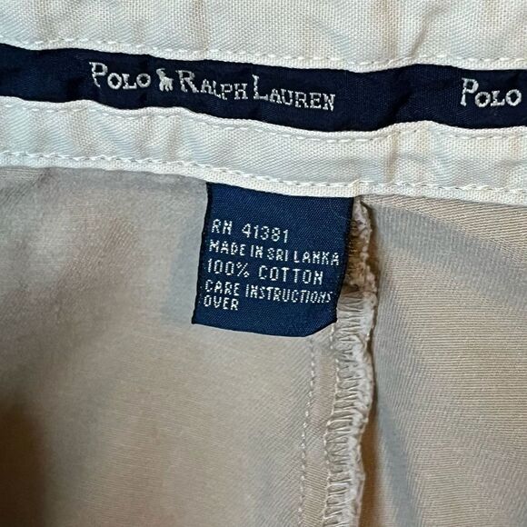 Vintage Polo Ralph Lauren Mens 36W 30L Khaki Pleated Classic Fit Chino Pants - Picture 3 of 8